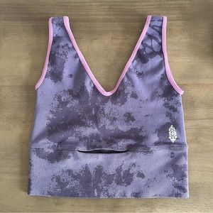 Free People Women’s Think Twice Crop Sports Bra in Nightingale Purple XS/S NWOT